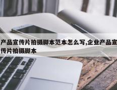 产品宣传片拍摄脚本范本怎么写,企业产品宣传片拍摄脚本