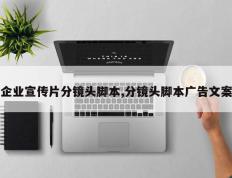 企业宣传片分镜头脚本,分镜头脚本广告文案
