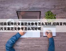 招商宣传片文案范文参考怎么写好,招商宣传片文案范文参考怎么写好呢