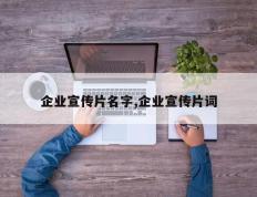 企业宣传片名字,企业宣传片词