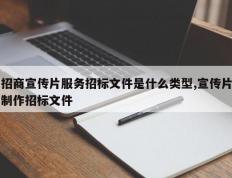 招商宣传片服务招标文件是什么类型,宣传片制作招标文件