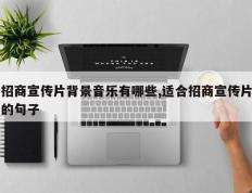招商宣传片背景音乐有哪些,适合招商宣传片的句子
