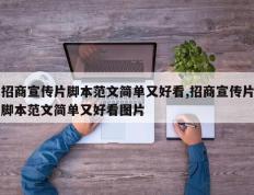 招商宣传片脚本范文简单又好看,招商宣传片脚本范文简单又好看图片
