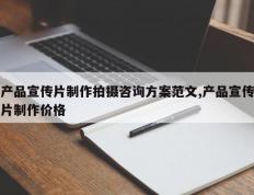 产品宣传片制作拍摄咨询方案范文,产品宣传片制作价格