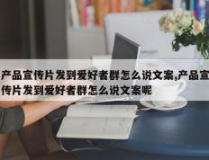 产品宣传片发到爱好者群怎么说文案,产品宣传片发到爱好者群怎么说文案呢
