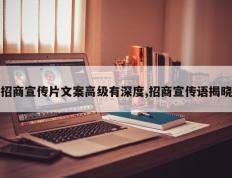 招商宣传片文案高级有深度,招商宣传语揭晓
