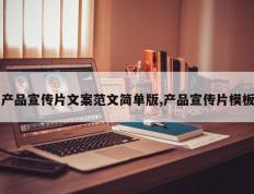 产品宣传片文案范文简单版,产品宣传片模板